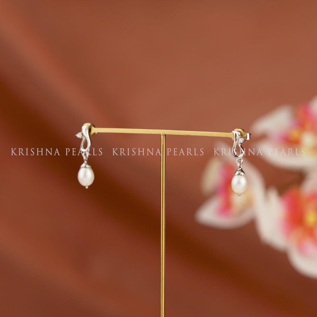 Lustrous Essence: Freshwater Pearl Drop Earrings